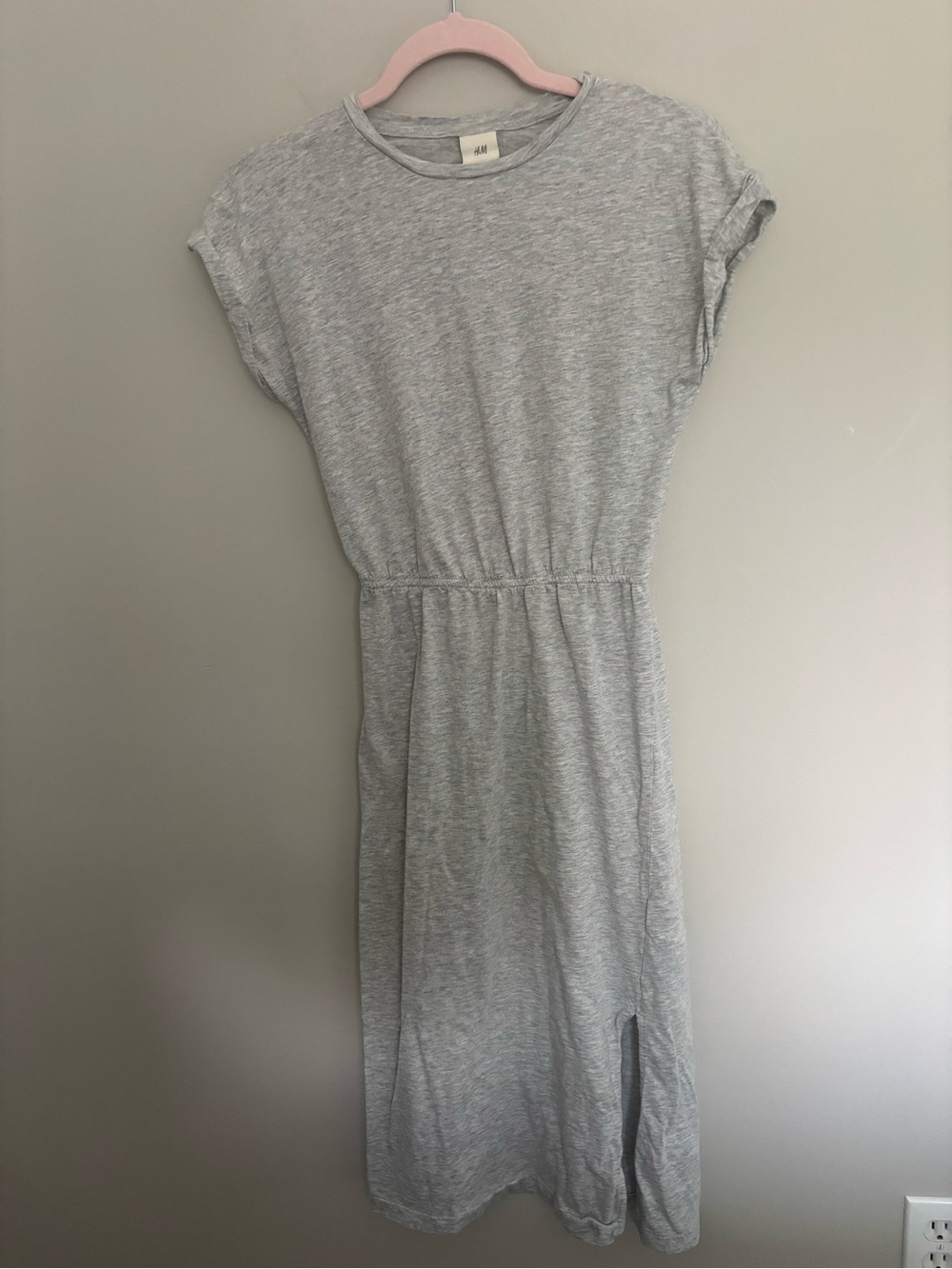 H&M Gray Cap-Sleeve Midi Dress - XS